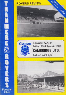 Tranmere Rovers v Cambridge United Match Programme 1985-08-23